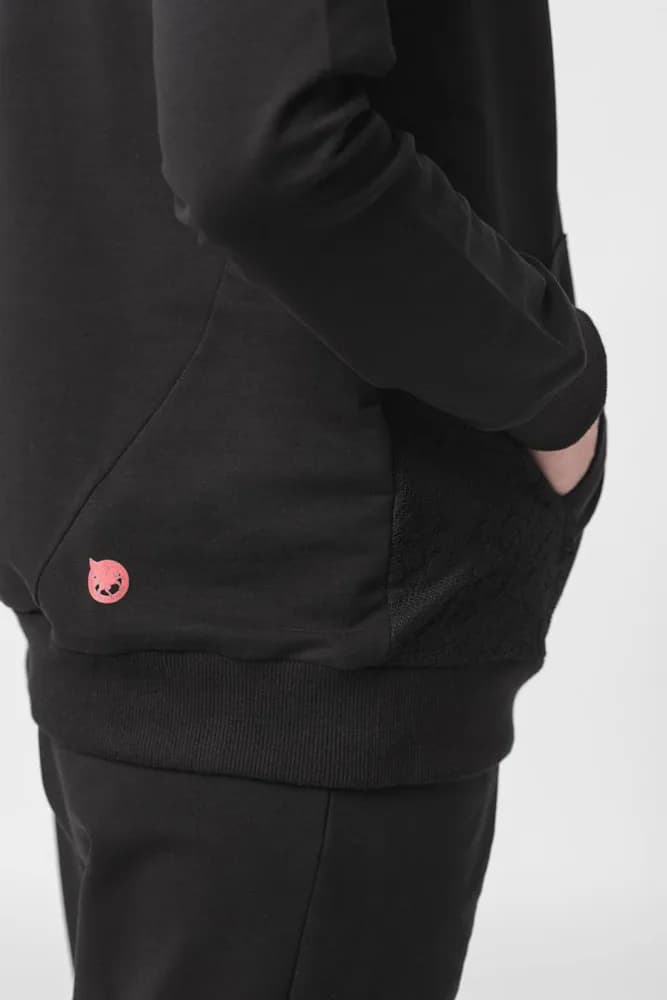 HANORAC COTON DANTELA FEMEI BLACK-L — miniatură