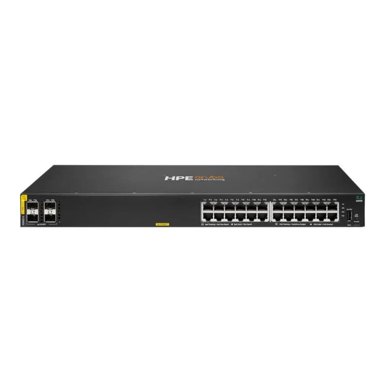 HPE Aruba Networking CX 6000 24G Class4 PoE 4SFP 370W Switch — miniatură
