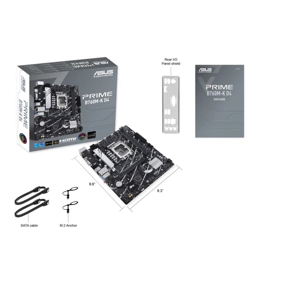 Placa de baza ASUS PRIME B760M-K D4, LGA 1700, DDR4, Micro-ATX — miniatură