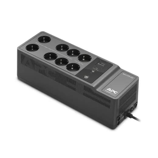 UPS APC, "Back-UPS", Line Int. cu management, brick, 850VA/520W, AVR, Schuko x 8, 1 x baterie RBC17, back-up 1 - 10 min., "BE850G2-GR"