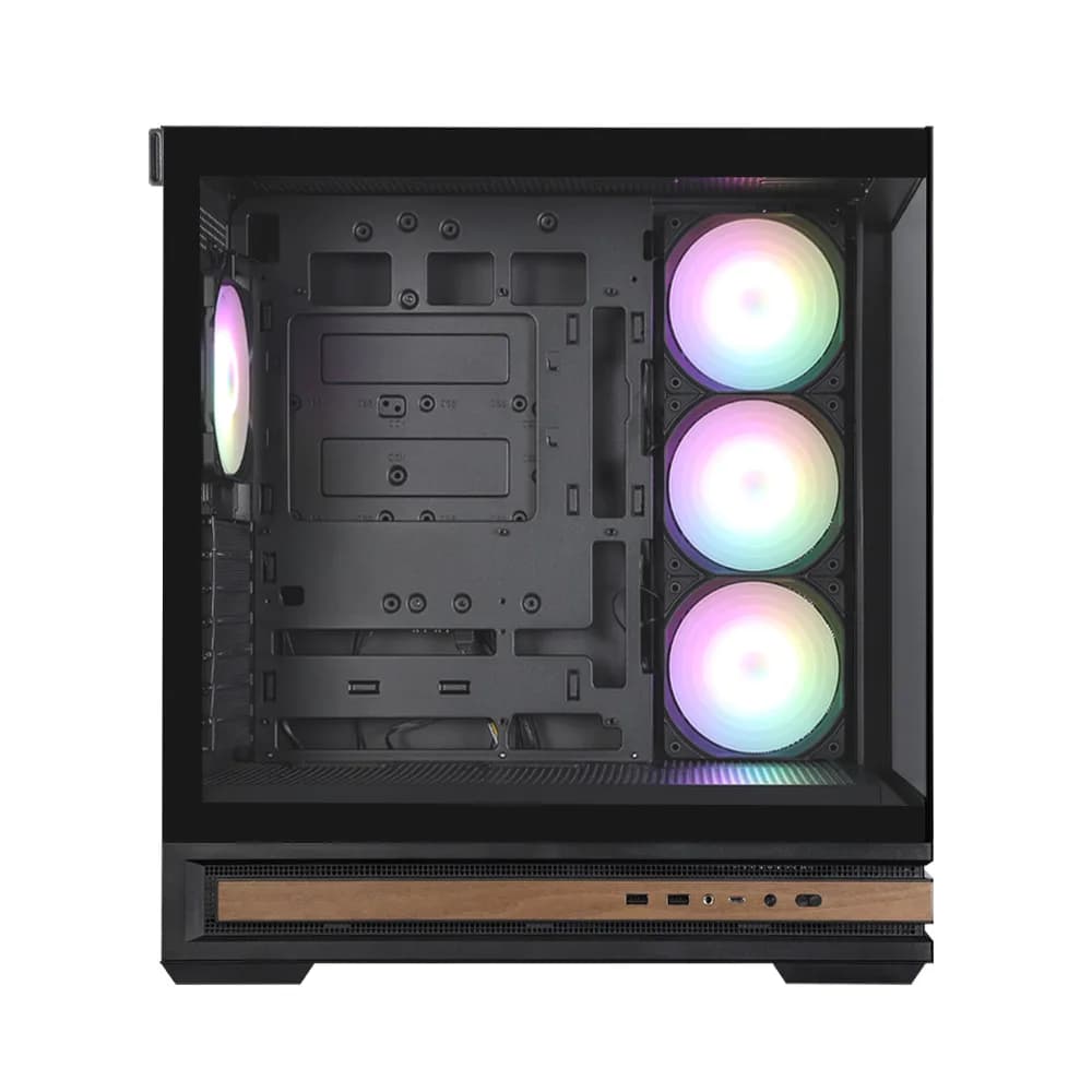 CARCASA Zalman "P40 NAMU", middle tower, gaming, fara sursa, suporta 10xfan, 4xfan inclus, PSU shroud, afisaj electronic, USB Type-C x 1, USB 3.1 gen1 x 2, audio+mic, 7 sloturi expansiune, negru, "P40 NAMU Black" — miniatură