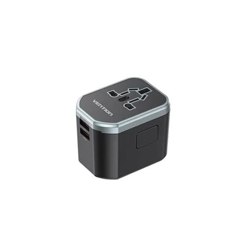 Adaptor universal de calatorie retea Vention, 20W, PD 20W, QC 18W, negru, "FJCB0" - 6922794775930 — miniatură