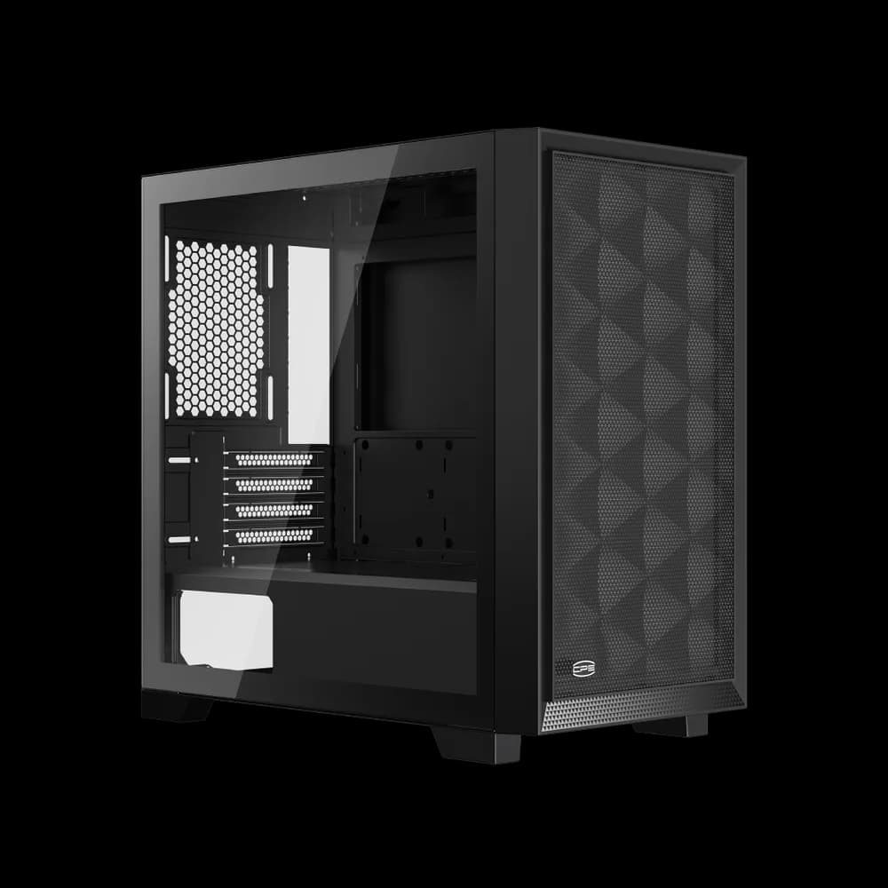 CARCASA PCCOOLER, Mini Tower, mATX, fara sursa, sticla securizata, 2 ventilatoare incluse, iluminare ARGB, negru, USB 3.2 gen 2 x 2, mic, audio, "C3D310 ARGB BK" — miniatură