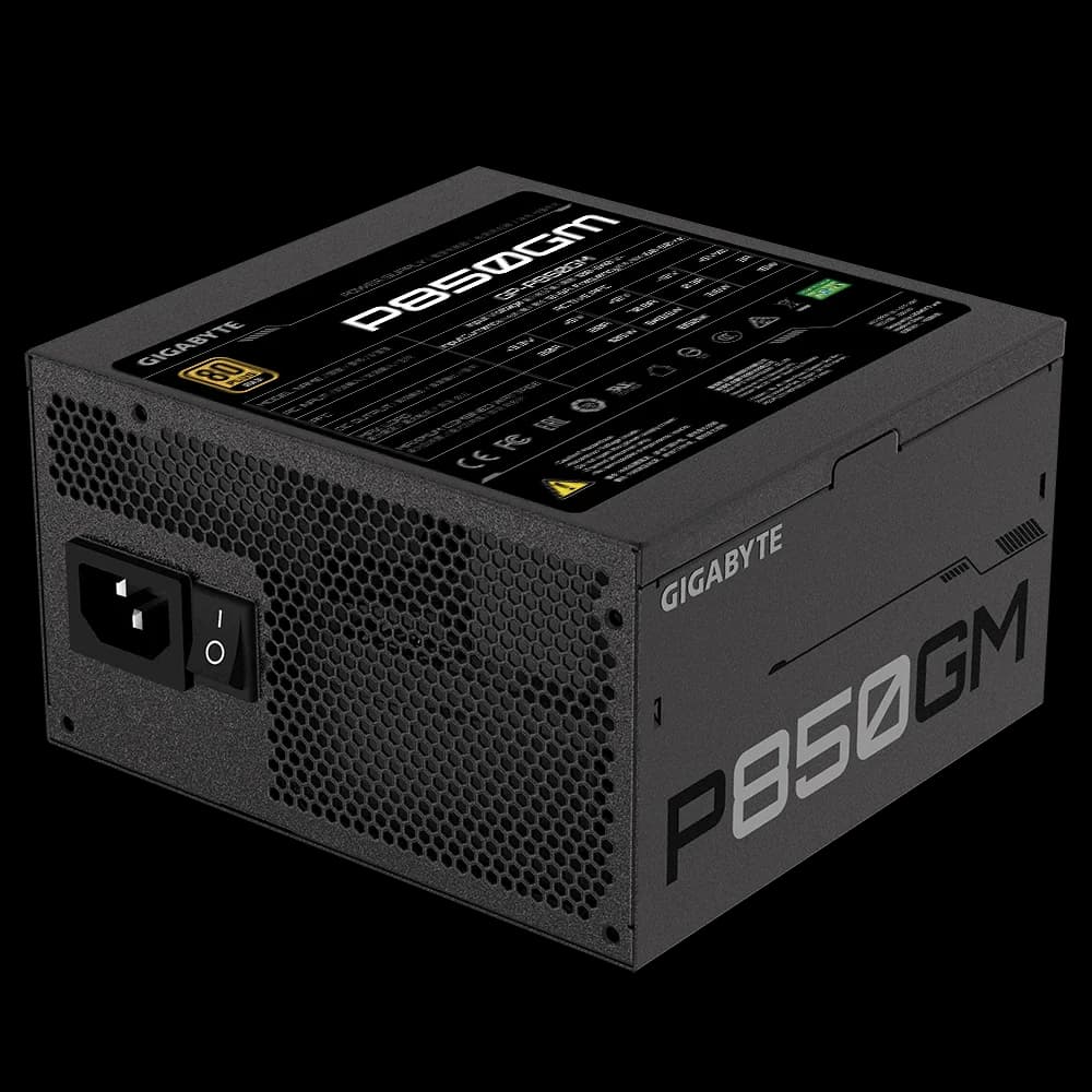 SURSA SURSA GIGABYTE, 850 W, modulara, ATX 12V 2.31, fan 120 mm x 1, 80 Plus Gold, "GP-P850GM" — miniatură