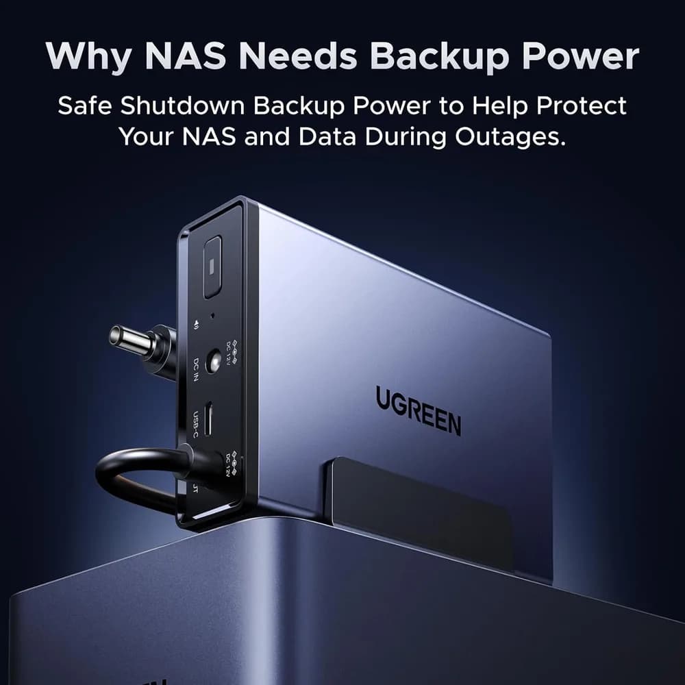 UPS DC UGREEN NAS 120W, "X614" baterie 12000mAh, iesire 12V/10A, compatibil DXP2800/DXP4800/DXP4800 Plus/DXP480T Plus/DH2300/DH4300 Plus "45615" - 6941876246151 — miniatură