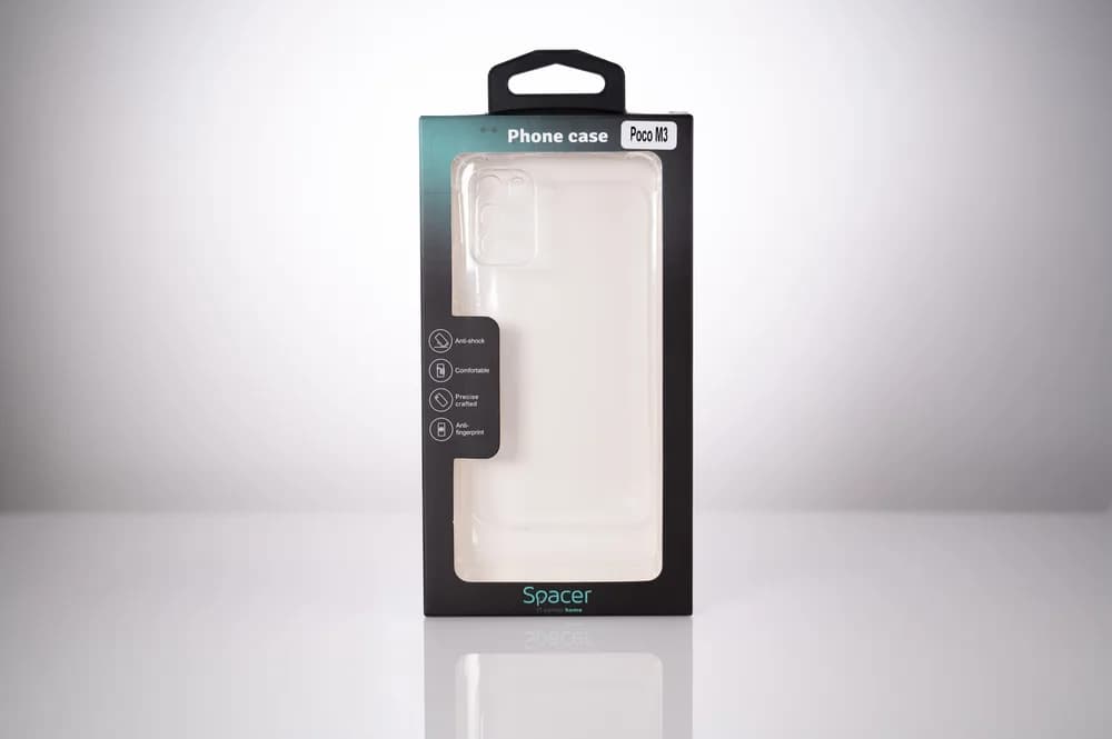 Husa Xiaomi Pocophone M3 Spacer, transparenta, grosime 1.5mm, protectie suplimentara antisoc la colturi, material flexibil TPU "SSPPC-XI-PC-M3-CLR" — miniatură