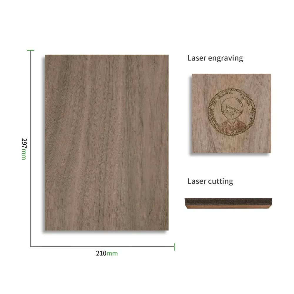 Material pentru gravare laser xTool 3 mm Walnut Plywood (6-Pack) — miniatură