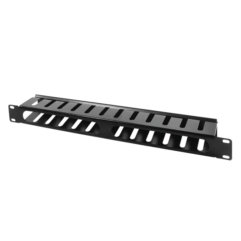 PANOU gestionare cabluri LOGILINK, tip masca orizontala perforata | masca orizontala cu capac detasabil, 19 inch, 1U, negru, "ORCC01B"