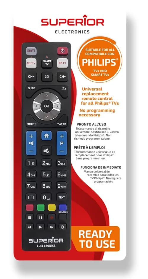 TELECOMANDA UNIVERSALA Superior, compatibila televizoare PHILIPS, bateriile (2 x AAA) nu sunt incluse, negru "SUPTRB010"
