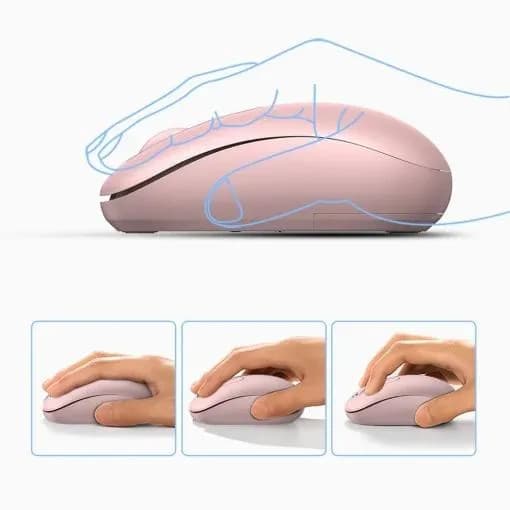 MOUSE Ugreen, "MU105" PC sau NB, wireless 2.4GHz, optic, 3/1 butoane/scroll, 2400 dpi, include baterie, roz "90686" - 6957303896868 — miniatură