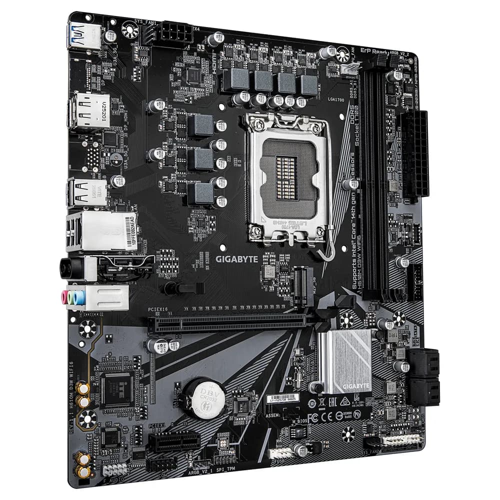 Placa de baza GIGABYTE H610M D3W WIFI6, DDR5, LGA1700, mATX, BT, Negru "H610M D3W WF6" — miniatură