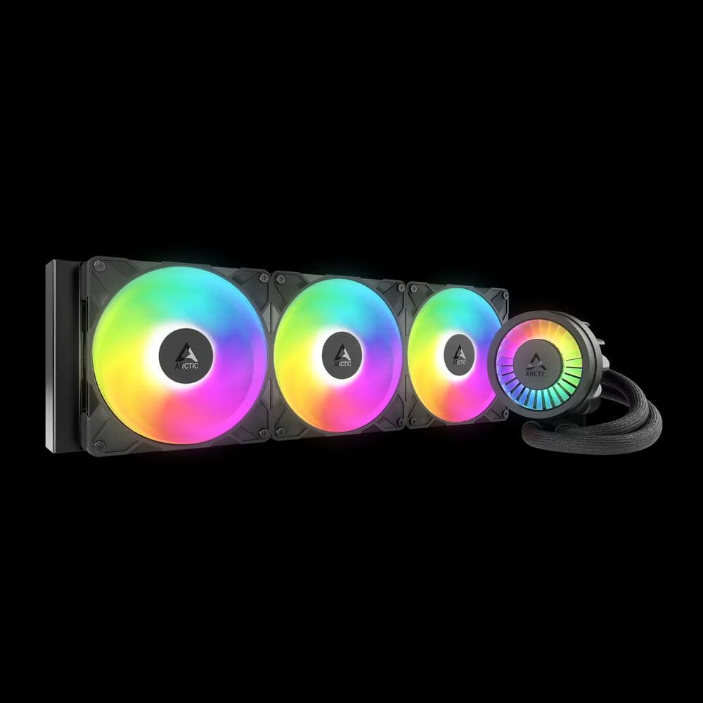 COOLER Arctic "Liquid Freezer III Pro 420 A-RGB", skt. LGA1851, LGA 1700, AM4, AM5, racire cu lichid, 3 x 140mm P14 Pro ARGB, 800 - 2800 RPM, ARGB, negru "ACFRE00185A" — miniatură