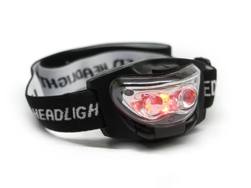 Lanternă frontală (LED cu lumină albă și roșie)