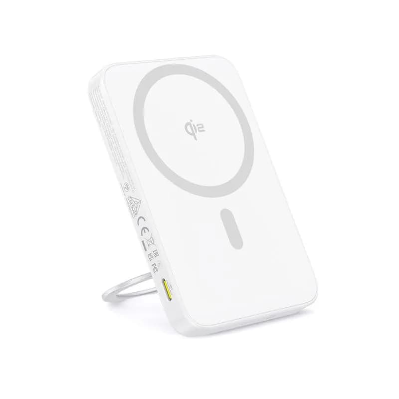 Baterie externa Baseus PicoGo Qi2 Magnetic, 5000mAh, PD 20W, 1 x USB Type-C, incarcare wireless Qi2 15W, prindere magnetica Iphone, include cablu USB Type-C la USB Type-c 30cm, alb