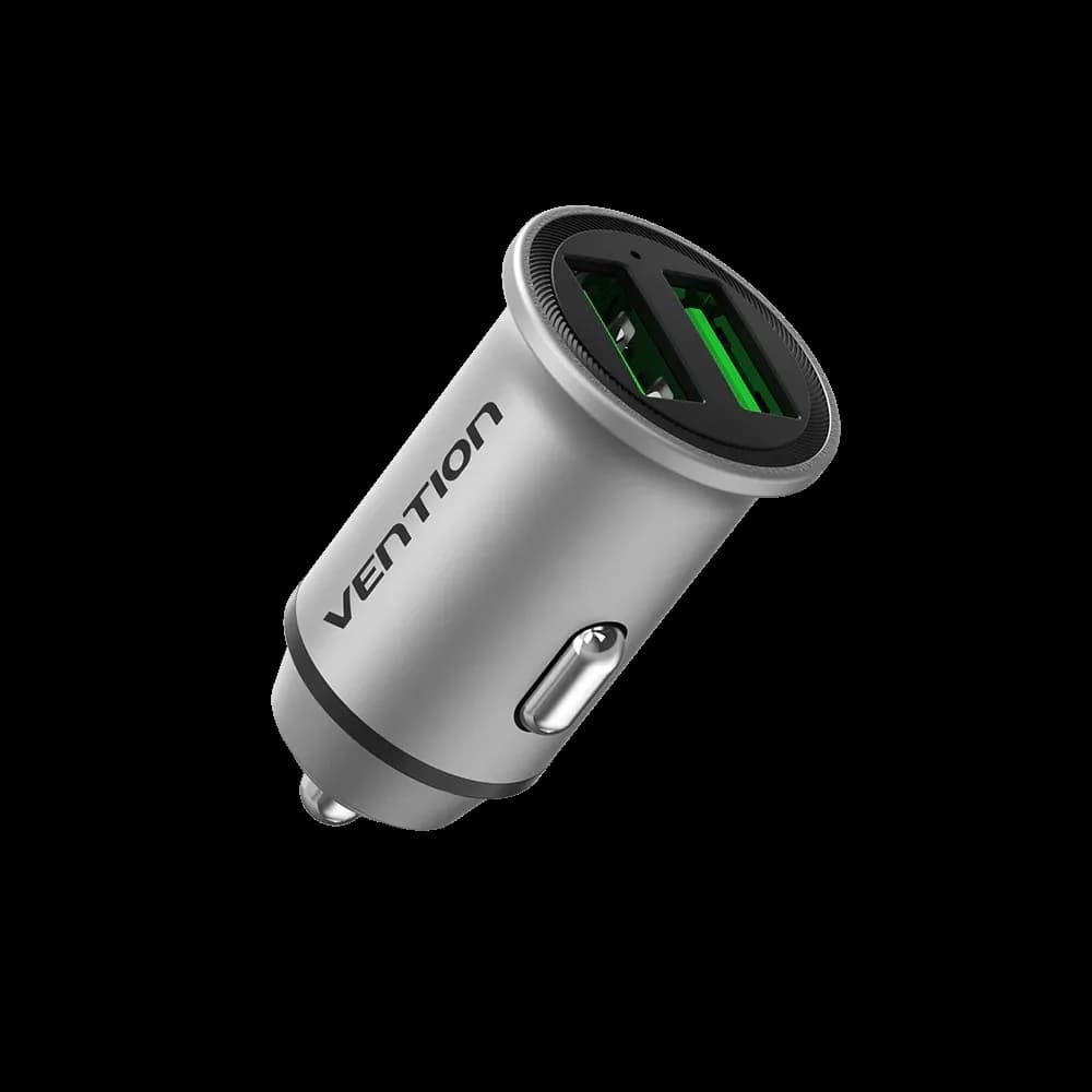 Alimentator SmartPhone Auto Vention, 18W, 2 x USB-A(M), Quick charge, gri, "FFAH0" — miniatură