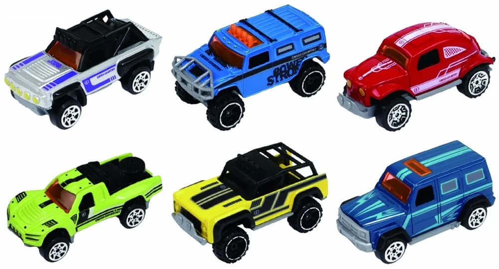 MACHETA DIE CAST, SET 6 CAMIONETE, SCARA 1/64, 7.5CM, DIVERSE MODELE SI CULORI- ALB, ALBASTRU DESCHIS, PORTOCALIU, VERDE, GALBEN,ALBASTRU INCHIS, GRI, BLEU, ROSU, MARO, GRI PETROL