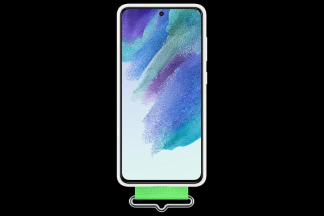 Galaxy S21 FE; Silicone Cover with Strap; White "EF-GG990TWEGWW" — miniatură