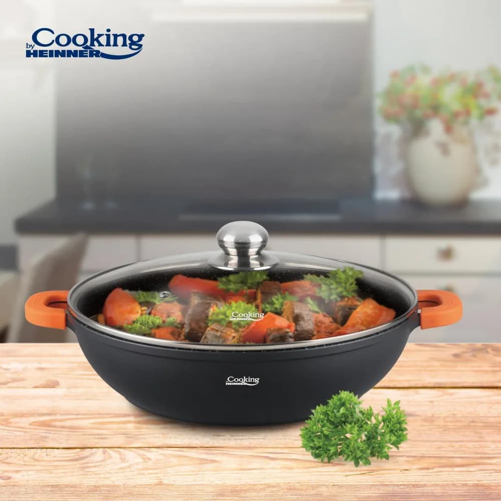 CRATITA ALUMINIU+CAPAC 28X8 CM,4.1L, DARK LINE, COOKING BY HEINNER — miniatură