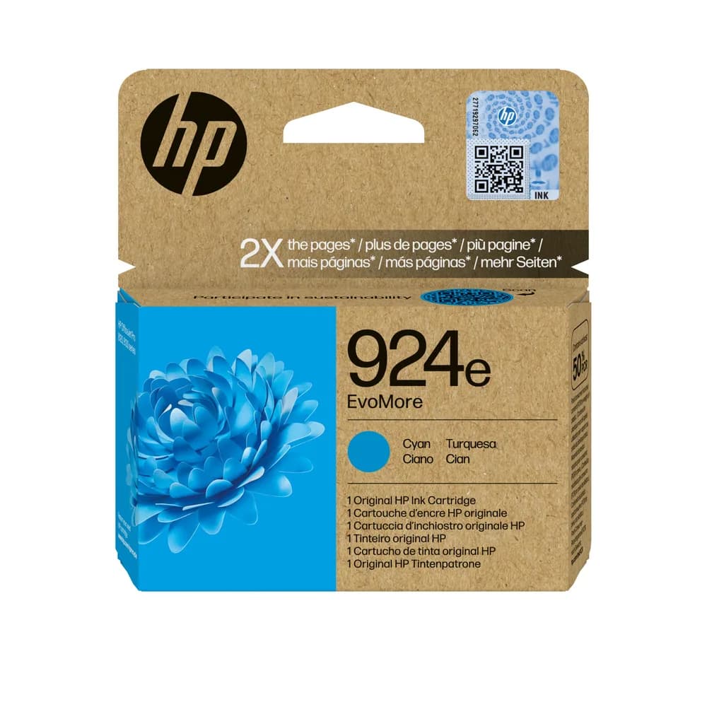 Cartus Cerneala Original HP Cyan, nr.924E, pentru OJ Pro 8122e|8132e, 0.8K, incl.TV 1.2 RON, "4K0U7NE"