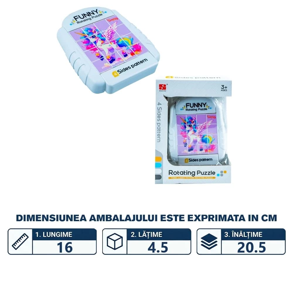 Puzzle educativ, cu 4 fete, Unicorn — miniatură