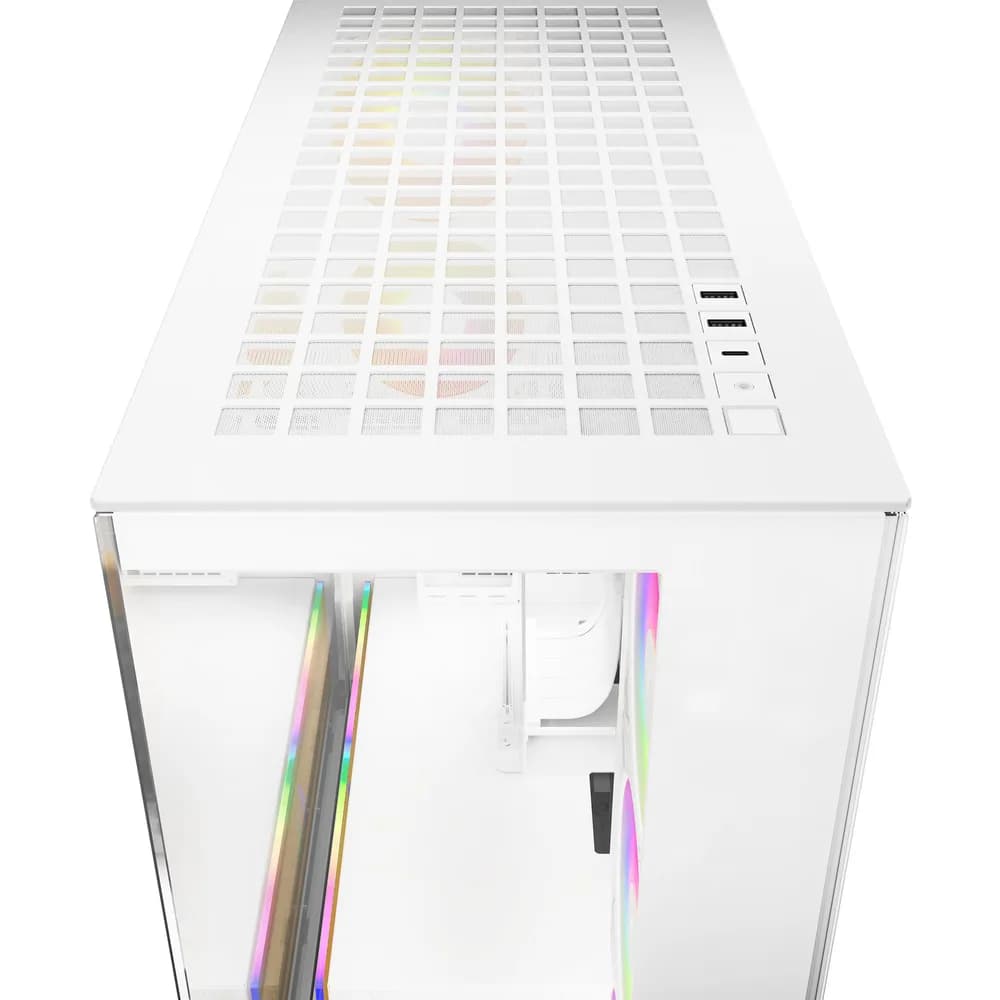 CARCASA Arctic "Xtender VG Wh", mid tower, max 8xfan, 3x P14 Pro R A-RGB si 2x P12 Pro A-RGB instalate, shroud 24 LED ARGB, USB-C x 1, USB 3.2 x 2, audio+mic, 7 sloturi exp, GPU vertical, riser PCIe 4.0, alb, "ACPCC00017A" — miniatură