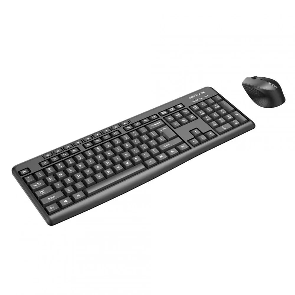Kit tastatură și mouse wireless 2.4G Tastatură: cu rând independent de taste multimedia * Mod: 2.4G * Număr taste: 104 + 9 taste rapide * Material: ABS * Culoare: Negru * Chipset: Huntersun * Aspect: Orice aspect disponibil * Tip interfață: USB * Dimensiune: 442*152*25mm ; 440g * Baterie: 1*AAA (nu — miniatură