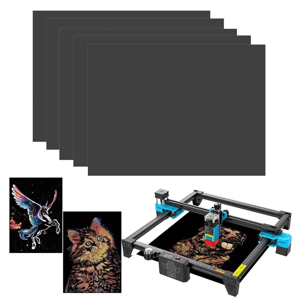 Material pentru gravare laser TwoTrees A4 colorful scratch paper (10 buc) — miniatură