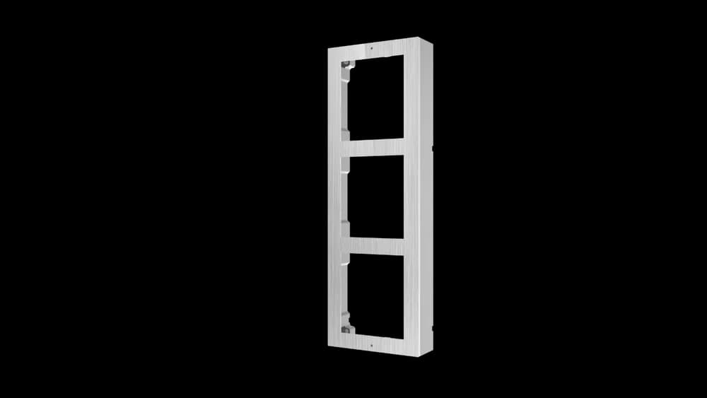 Panou frontal pentru 3 module videointerfon modular Hikvision DS-KD- ACW3/S; permite conectarea a 3 module de videointerfon modular; montare aplicata; materia otel inoxidabil; dimensiuni: 320.8mm x 107mm x 4mm;
