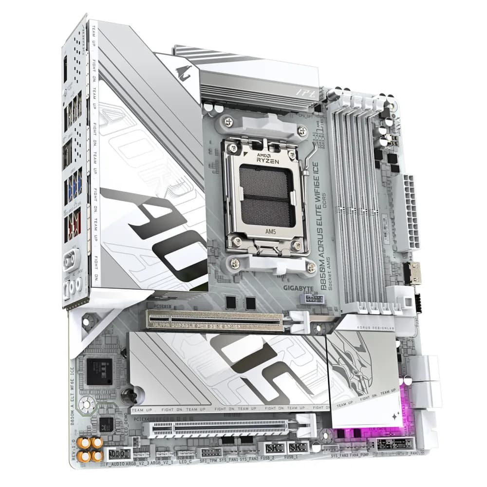Placa de baza Gigabyte B850M AORUS ELITE WIFI6E ICE, Socket AM5, DDR5, Micro-ATX — miniatură