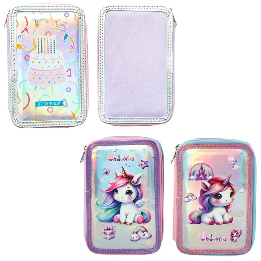 Penar 3 fermoare, FANCY UNICORN, 19.5x12x6.5 cm - S-COOL