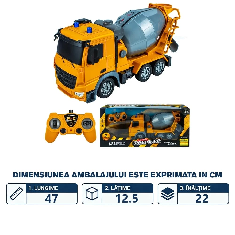 Camion-betoniera cu RC — miniatură