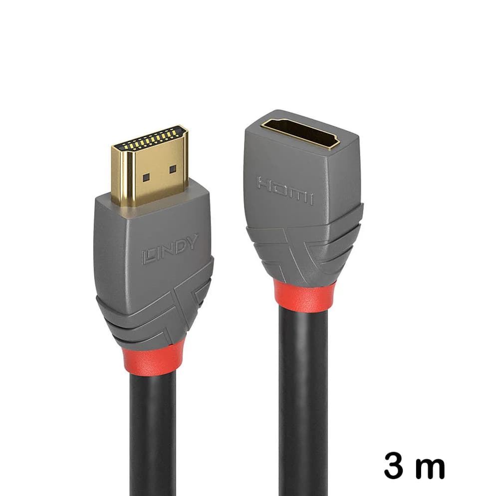 Cablu de extensie HDMI de mare viteză, 3 m, Lindy, Anthra Line 36478