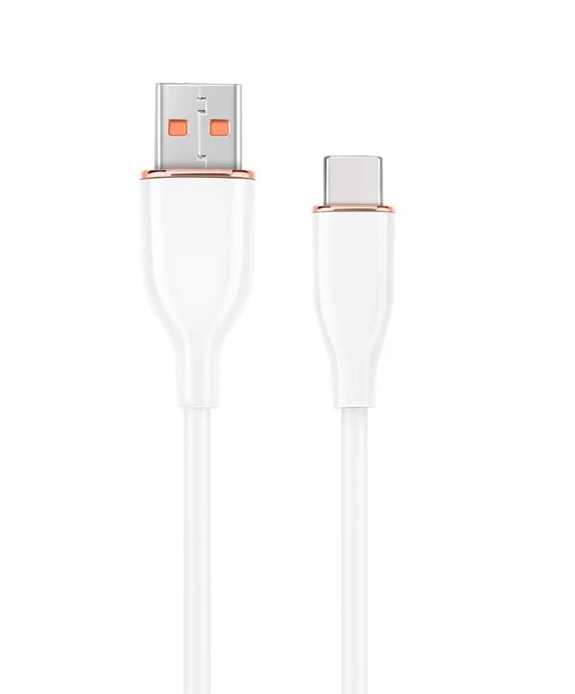 CABLU alimentare si date GEMBIRD, pt. smartphone, USB 2.0 (T) la USB 2.0 Type-C (T), 1.5m, protectie silicon, alb, "CC-USB2S-AMCM-1.5M-W"