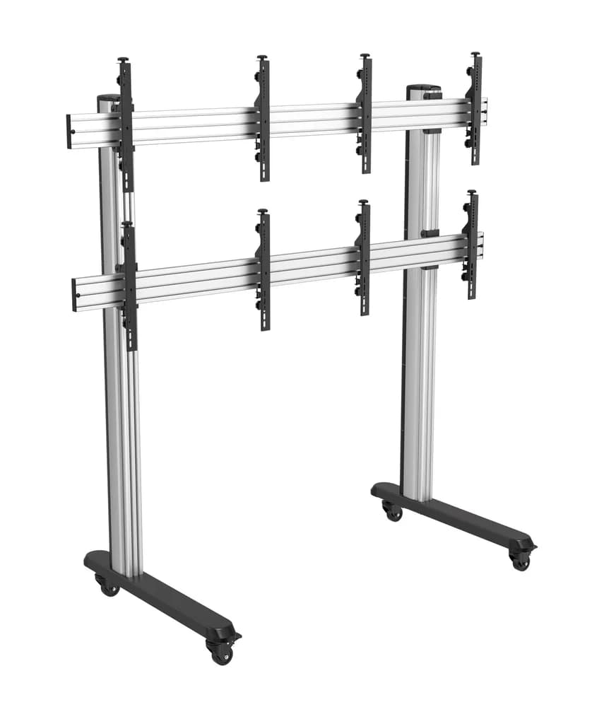 Stand TV mobil pentru 4 ecrane, Blackmount BM-LVS02-446FW, diagonale 45"-55", max.50 kg / ecran