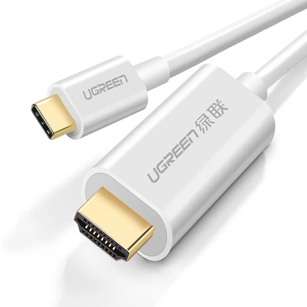 CABLU video Ugreen, "MM121" USB Type-C (T) la HDMI (T), rezolutie maxima 4K UHD (3840 x 2160) la 60 Hz, 1.5m, ABS, alb "30841" - 6957303838417