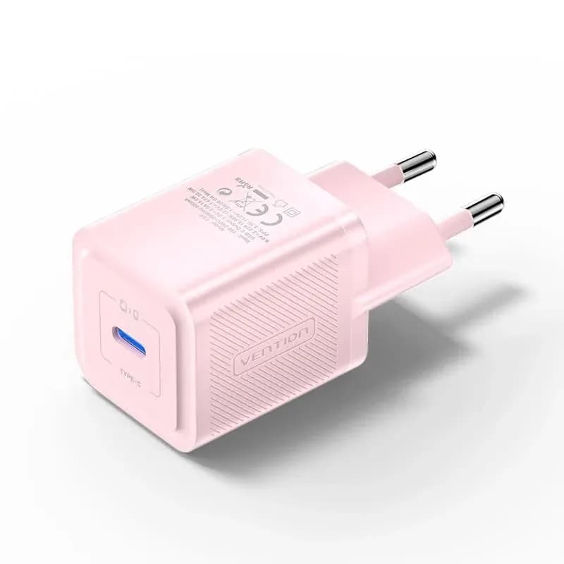 Alimentator retea Vention 20W, 1 x USB Type-C, 5V/3A, QC 3.0, roz, "FEPP0-EU" - 6922794782129