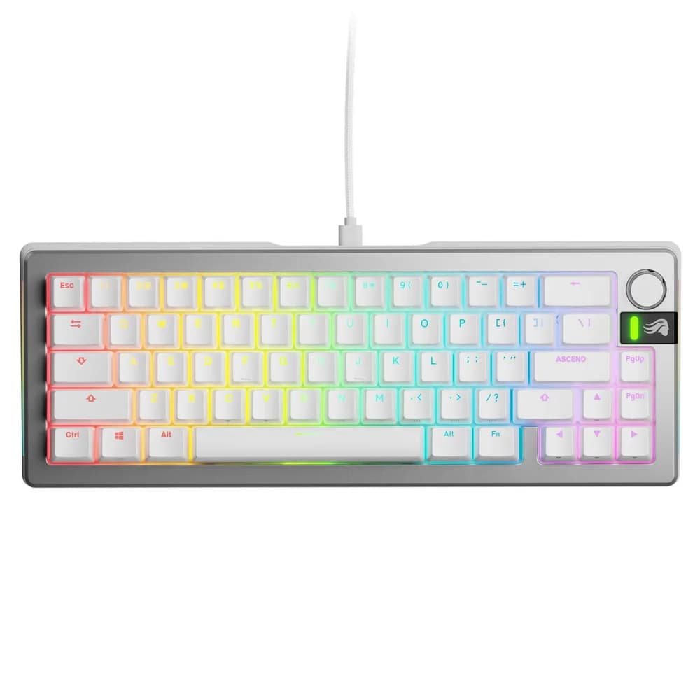 Glorious Tastatura mecanica GMMK 3 PRO 65% Prebuilt, USB-C, Fox Switches, US layout, 66 taste, Gri "GLO-KB-GMMK3-PRO-65-PB-FOX-W-SIL-US"