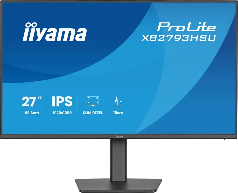IIYAMA Monitor LED XB2793HSU-B1 27" IPS 1920x1080 120Hz, 16:9. 350cd, 1500:1, 1ms, HDMI, DP, USB HUB, Full Ergo, Pro "XB2793HSU-B1" — miniatură
