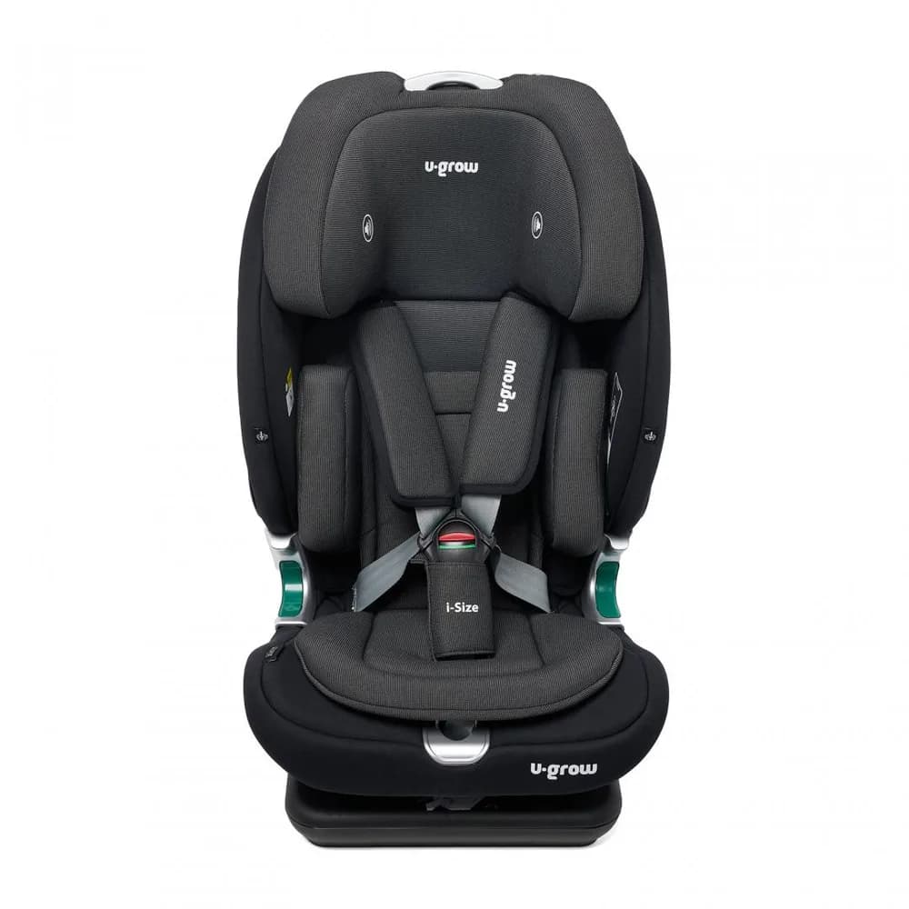 Scaun auto I-size U-Grow Goldfix Plus, isofix, 76-150 cm (9-36 kg), boxa bluetooth, negru — miniatură