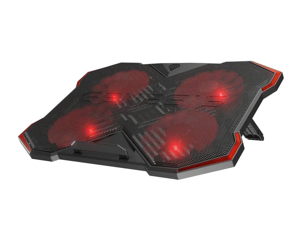 Stand/Cooler notebook GENESIS Oxid 260, pana la 17 inch, 4 ventilatoare, Negru — miniatură