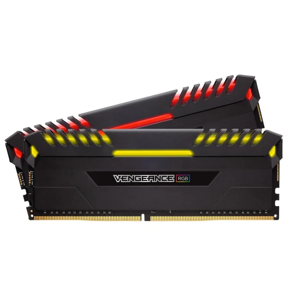 Memorie DDR Corsair DDR4 16 GB, frecventa 2666 MHz, 8 GB x 2 module, radiator, iluminare RGB, "CMW16GX4M2A2666C16"