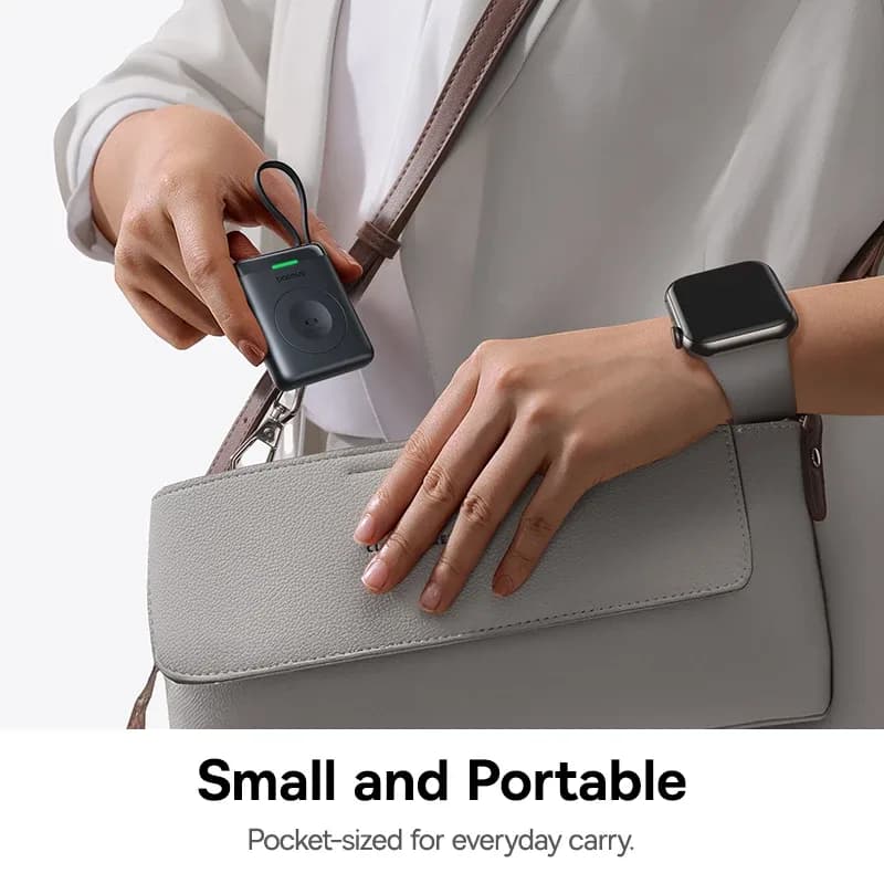 POWER BANK Baseus EnerFill FW11, 1640mAh, compatibil cu Apple Watch, 5W, cablu integrat 1 x USB Type-C, negru, "E0205301" - 6953156298989 — miniatură
