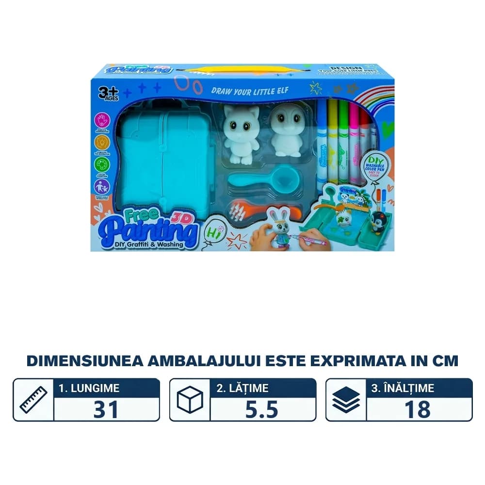 Set creativ, Animalute care pot si desenate si spalate — miniatură
