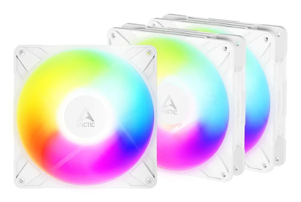 Set 3 ventilatoare Arctic "P14 Pro Reverse A-RGB (White) - 3 Pack", 140mm, 400 - 2650 RPM, FDB, 98 cfm, 4-Pin Fan Plug + 4-Pin Socket, alb, "ACFAN00328A"