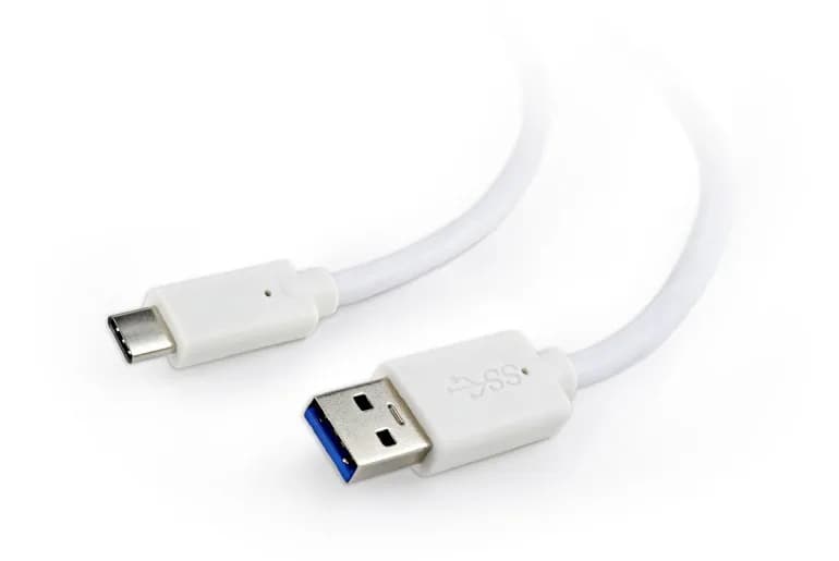 CABLU alimentare si date GEMBIRD, pt. smartphone, USB 3.0 (T) la USB 3.1 Type-C (T), 36W, 0.1m, alb, "CCP-USB3-AMCM-W-0.1M"