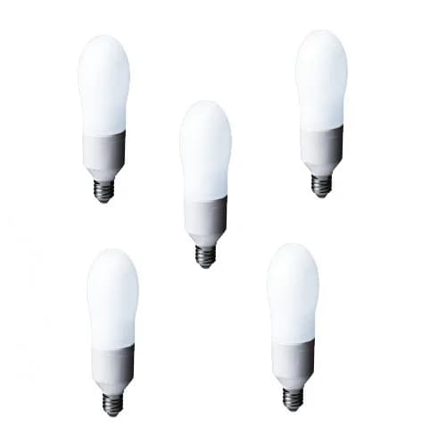 SET 5 becuri fluorescent Panasonic, soclu E27, putere 24W, forma spirala, lumina alb calda, alimentare 220 - 240 V, "EFD24E282V-5"