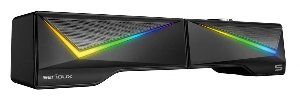 Boxe gaming 2.0 Blys RGB, functie Dual Mode Bluetooth, putere: 3W x 2, impedanță: 4Ω, frecvență: 200Hz - 16KHz, sensibilitate: 650mv±50mv, alimentare: DC5V / 1A, S/N:≥85dB, dimensiunea driverului: 2 inch x 2, Conexiune: 3.5mm jack TRS, RGB : 6 moduri de lumină, cablu USB & audio: 1.2m — miniatură