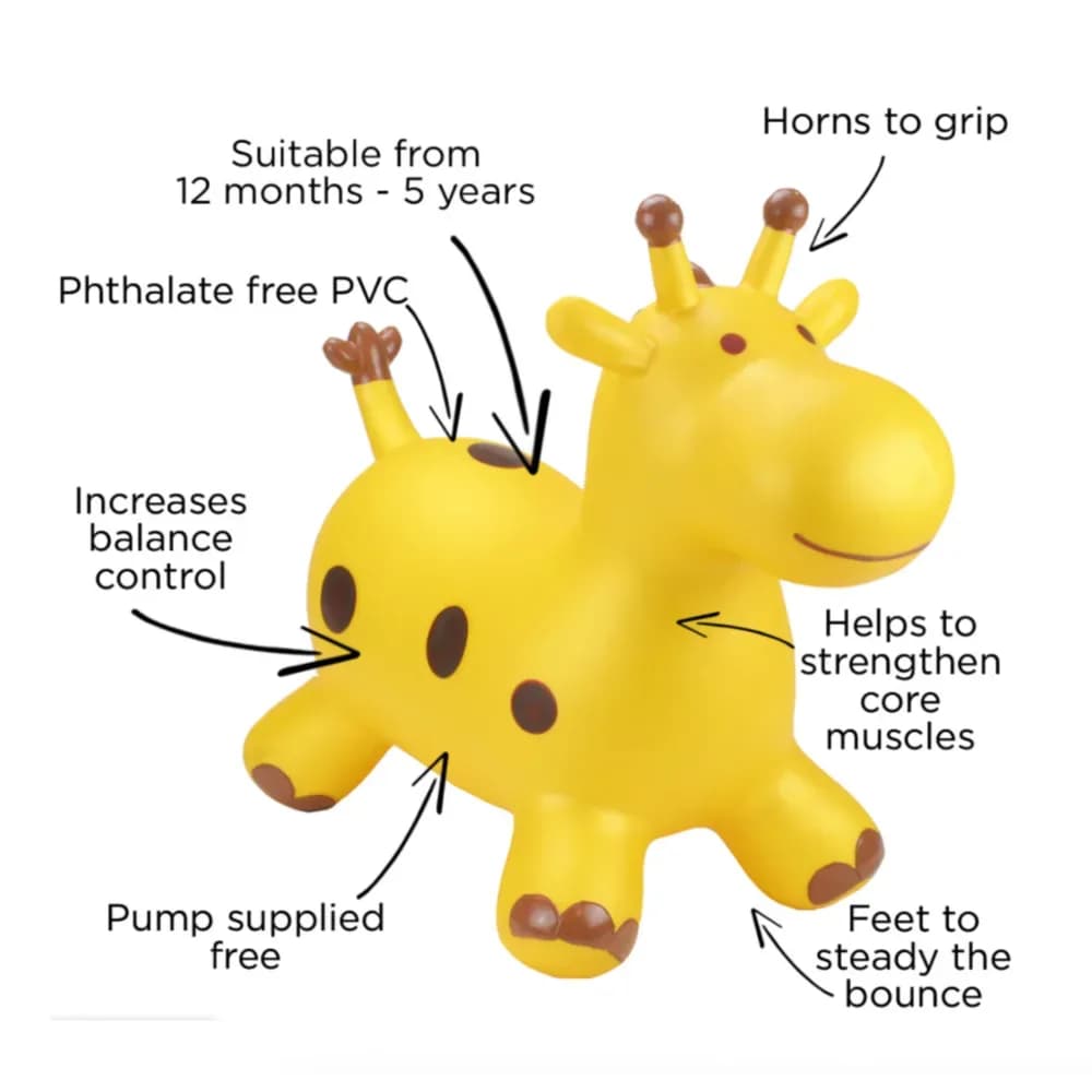 Jucărie gonflabilă săltăreață de călărit Girafa Aurie HappyHopperz — miniatură