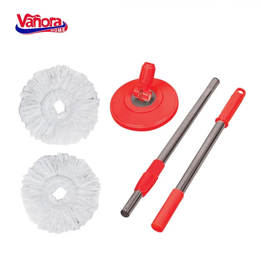 SET CURATENIE CU MOP ROTATIV, CLEAN360, ROSU — miniatură