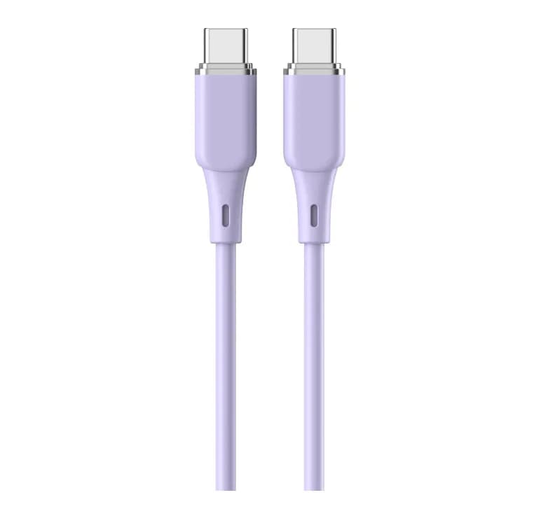 Cablu Lemontti Liquid Silicon Type-C la Type-C, Fast Charge, PD 60W, lungime 1.2m, Mov